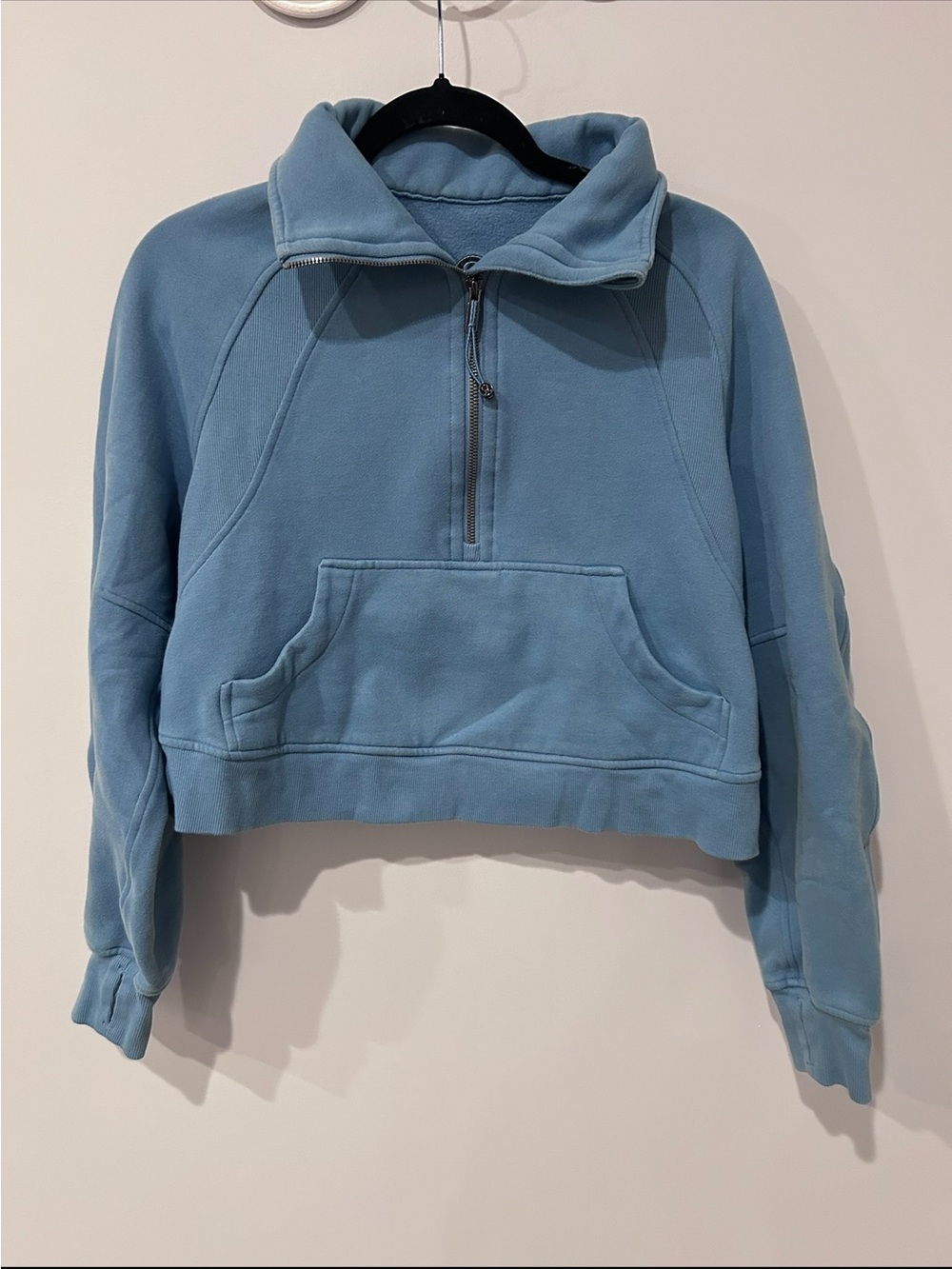 lululemon athletica Light Blue Half-Zip Cropped Sweatshirt